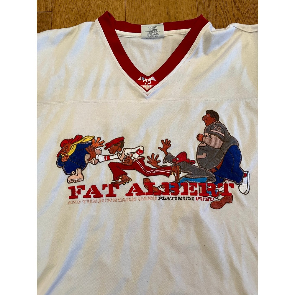 Vintage 2002 Platinum FUBU Fat Albert Jersey XXL Embroidered Junkyard Gang